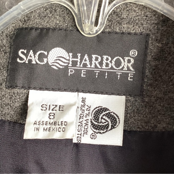 Sag Harbor Womens Wool Blazer Size 8 Gray Single Breasted Lined Preppy Academia - Picture 3 of 6